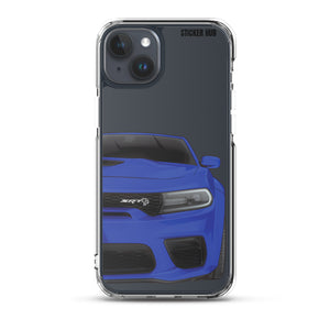 Blue Charger Hellcat (Widebody) - Phone Case