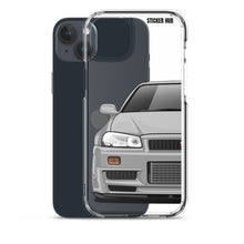 Load image into Gallery viewer, Silver R34 Nissan GTR - iPhone Case