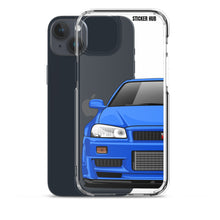 Load image into Gallery viewer, Blue R34 Nissan GTR - iPhone Case