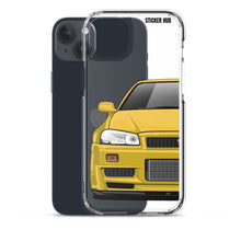 Load image into Gallery viewer, Yellow R34 Nissan GTR - iPhone Case