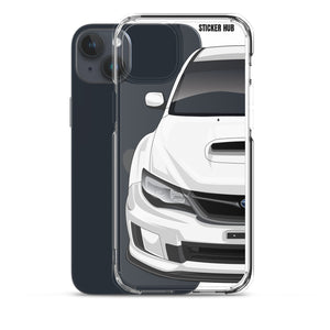 White 09-14 Subaru WRX STI - iPhone Case