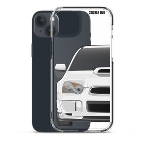 White 03-05 Subaru WRX STI - iPhone Case