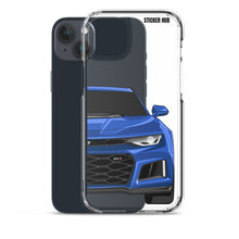 Load image into Gallery viewer, Hyper Blue 6th Gen Camaro ZL1 - iPhone Case