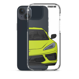 Accelerate Yellow C8 Corvette - iPhone Case