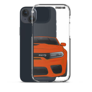 Orange Charger Hellcat (Widebody) - iPhone Case