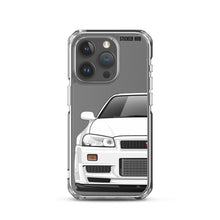 Load image into Gallery viewer, White R34 Nissan GTR - iPhone Case