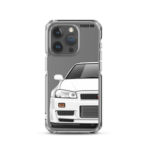 White R34 Nissan GTR - iPhone Case