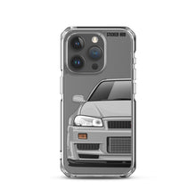 Load image into Gallery viewer, Silver R34 Nissan GTR - iPhone Case