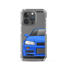 Load image into Gallery viewer, Blue R34 Nissan GTR - iPhone Case