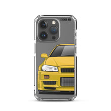 Load image into Gallery viewer, Yellow R34 Nissan GTR - iPhone Case