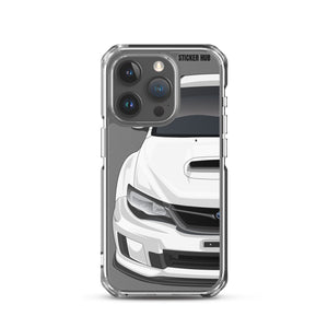 White 09-14 Subaru WRX STI - iPhone Case