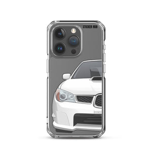 White 06-07 Subaru WRX STI - iPhone Case