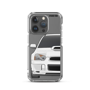 White 03-05 Subaru WRX STI - iPhone Case