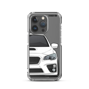 White 15-17 Subaru WRX STI - iPhone Case