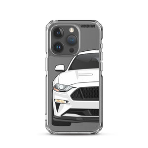 White 18-21 Mustang 5.0 - iPhone Case