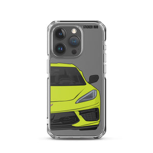 Accelerate Yellow C8 Corvette - iPhone Case