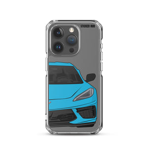 Rapid Blue C8 Corvette - iPhone Case