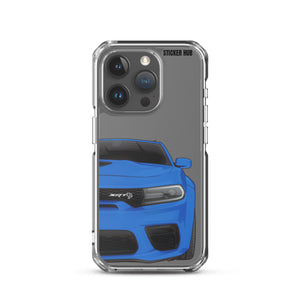 Blue Charger Hellcat (Widebody) - iPhone Case