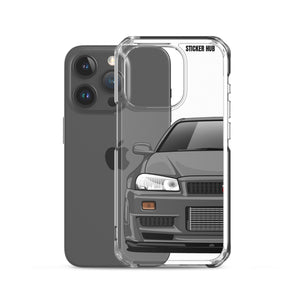 Gray R34 Nissan GTR - iPhone Case