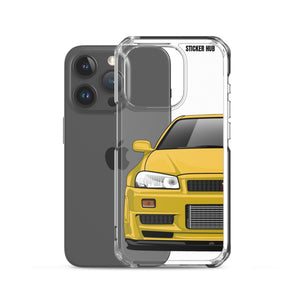 Yellow R34 Nissan GTR - iPhone Case