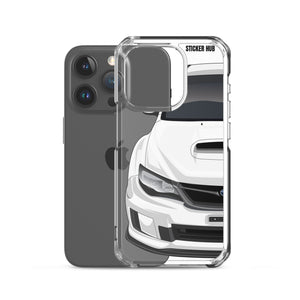 White 09-14 Subaru WRX STI - iPhone Case