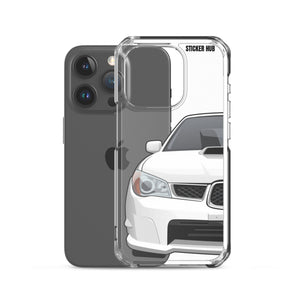 White 06-07 Subaru WRX STI - iPhone Case