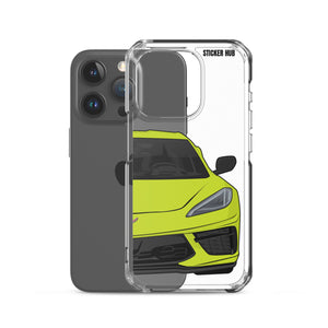 Accelerate Yellow C8 Corvette - iPhone Case