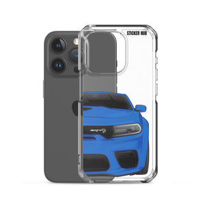 Blue Charger Hellcat (Widebody) - iPhone Case