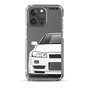 White R34 Nissan GTR - iPhone Case