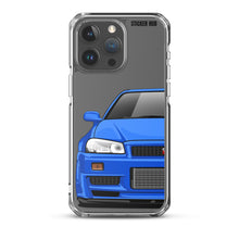 Load image into Gallery viewer, Blue R34 Nissan GTR - iPhone Case