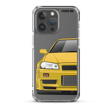 Load image into Gallery viewer, Yellow R34 Nissan GTR - iPhone Case