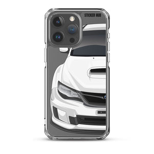 White 09-14 Subaru WRX STI - iPhone Case