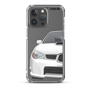 White 06-07 Subaru WRX STI - iPhone Case