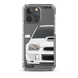 White 03-05 Subaru WRX STI - iPhone Case