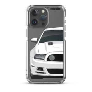 White 13-14 Mustang 5.0 - iPhone Case