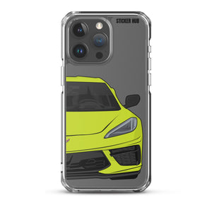 Accelerate Yellow C8 Corvette - iPhone Case