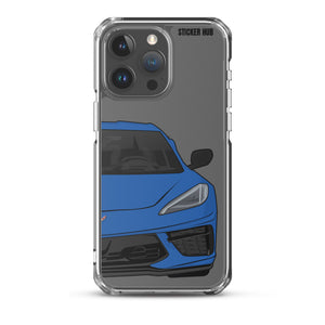 Elkhart Blue C8 Corvette - iPhone Case