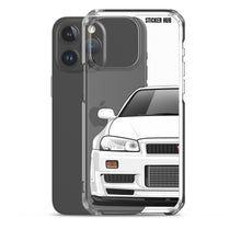 Load image into Gallery viewer, White R34 Nissan GTR - iPhone Case