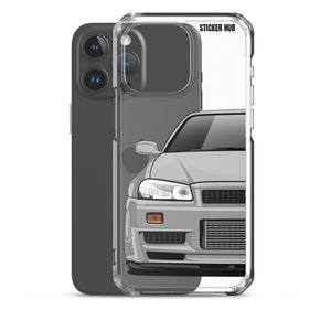 Silver R34 Nissan GTR - iPhone Case