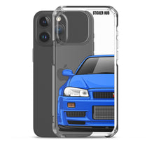 Load image into Gallery viewer, Blue R34 Nissan GTR - iPhone Case