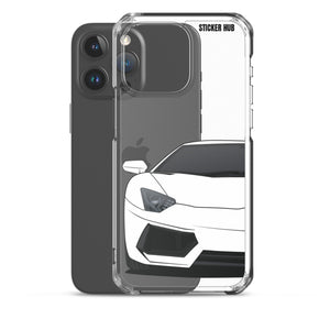 White Lamborghini Aventadoor - iPhone Case