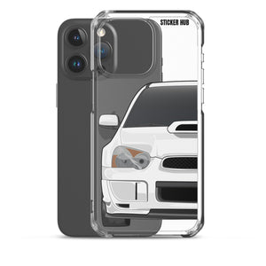 White 03-05 Subaru WRX STI - iPhone Case