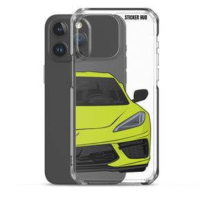 Accelerate Yellow C8 Corvette - iPhone Case