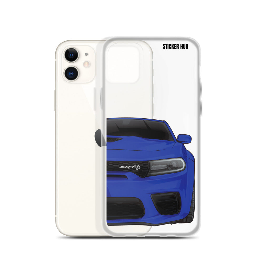 Blue Charger Hellcat (Widebody) - Phone Case