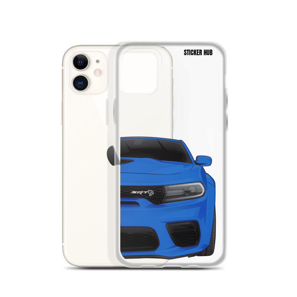 Blue Charger Hellcat (Widebody) - iPhone Case