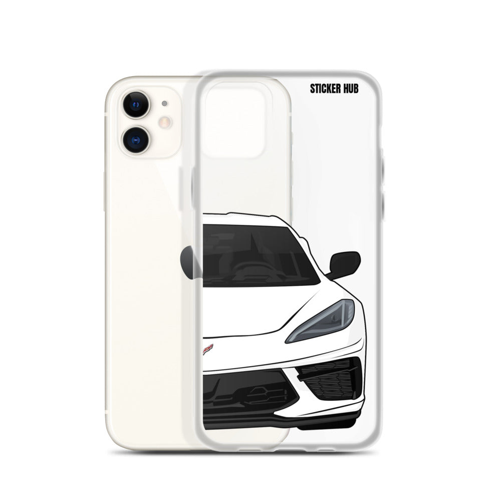 White C8 Corvette - iPhone Case