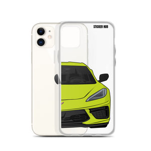 Accelerate Yellow C8 Corvette - iPhone Case