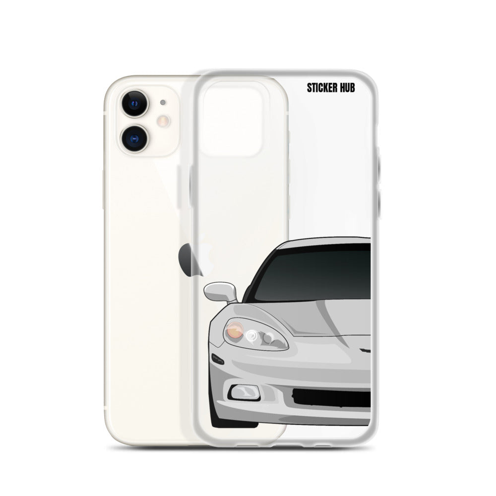 Silver C6 Corvette - iPhone Case