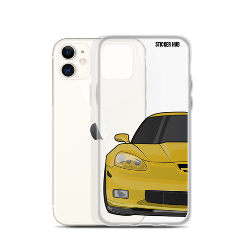 Velocity Yellow C6 Corvette Z06 - iPhone Case