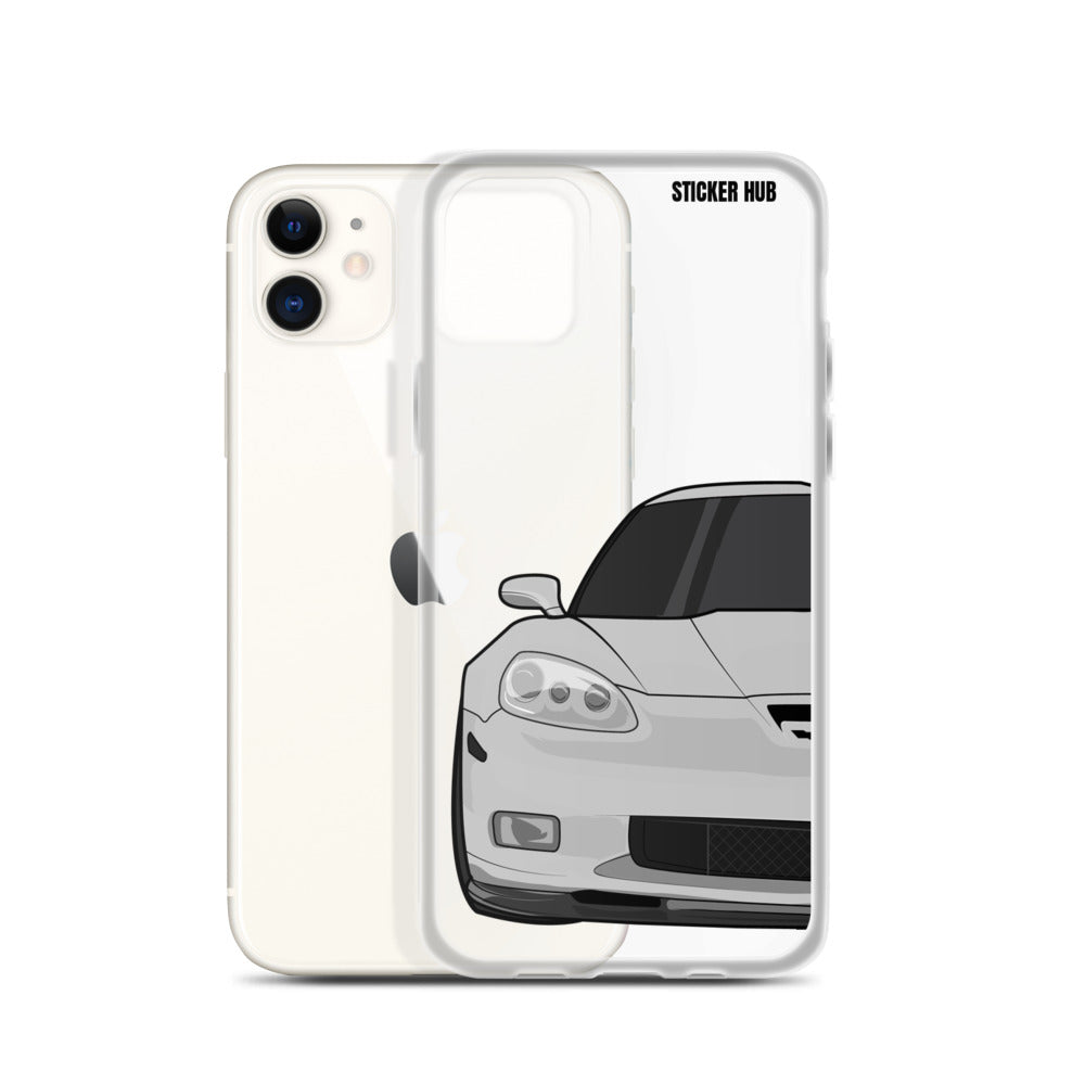 Silver C6 Corvette Z06 - iPhone Case